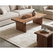 Werrick Modern Live Edge Solid Wood Coffee Table in Brown 51 Inches Long