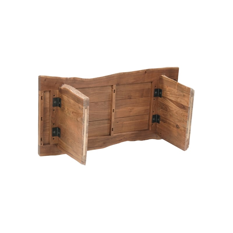 Werrick Modern Live Edge Solid Wood Coffee Table in Brown 51 Inches Long