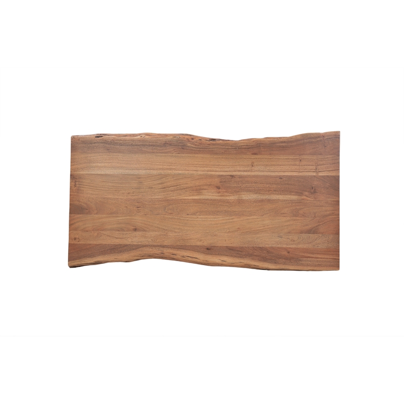 Werrick Modern Live Edge Solid Wood Coffee Table in Brown 51 Inches Long