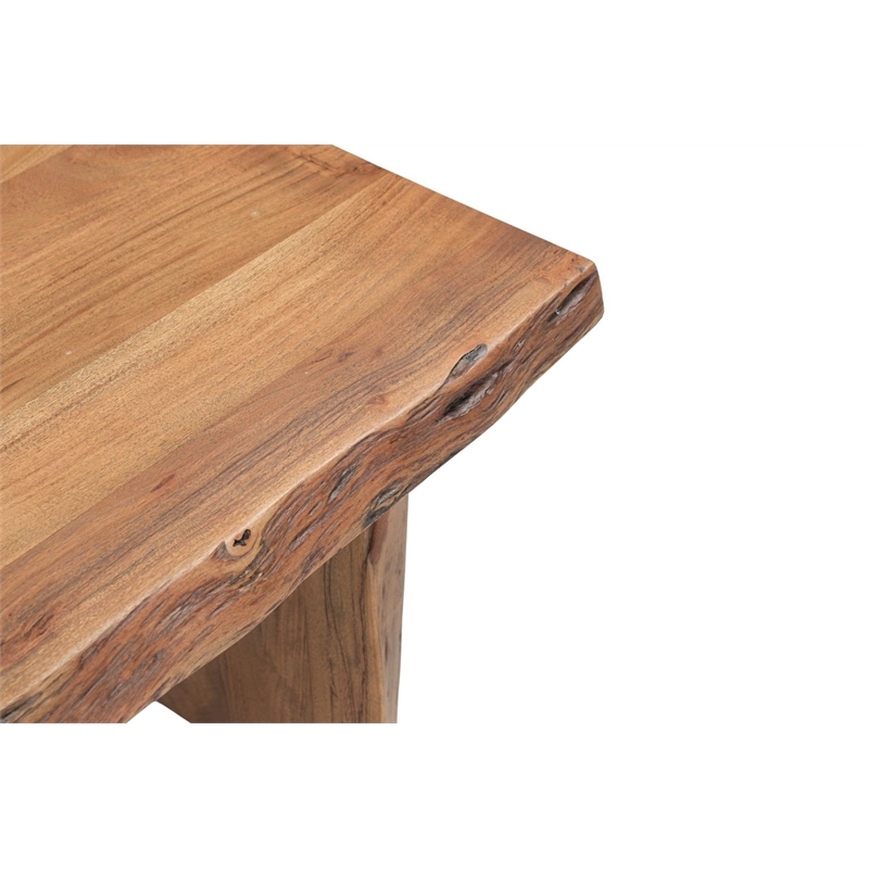 Werrick Modern Live Edge Solid Wood Coffee Table in Brown 51 Inches Long
