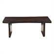 Werrick Modern Live Edge Solid Wood Coffee Table in Dark Brown 51 Inches Long