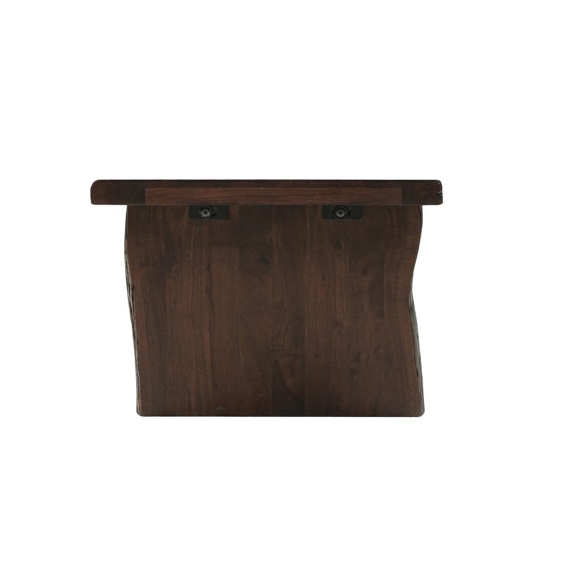 Werrick Modern Live Edge Solid Wood Coffee Table in Dark Brown 51 Inches Long