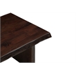 Werrick Modern Live Edge Solid Wood Coffee Table in Dark Brown 51 Inches Long
