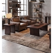 Werrick Modern Live Edge Solid Wood Coffee Table in Dark Brown 51 Inches Long