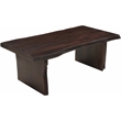 Werrick Modern Live Edge Solid Wood Coffee Table in Dark Brown 51 Inches Long