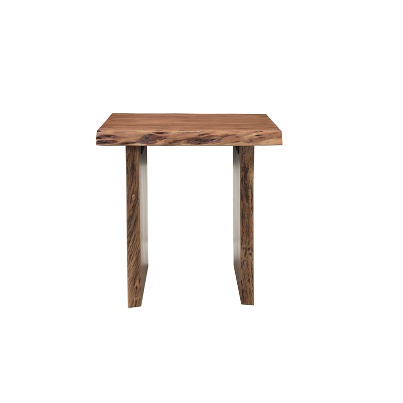 Werrick Modern Live Edge Solid Wood End Table in Brown 24 Inches Long