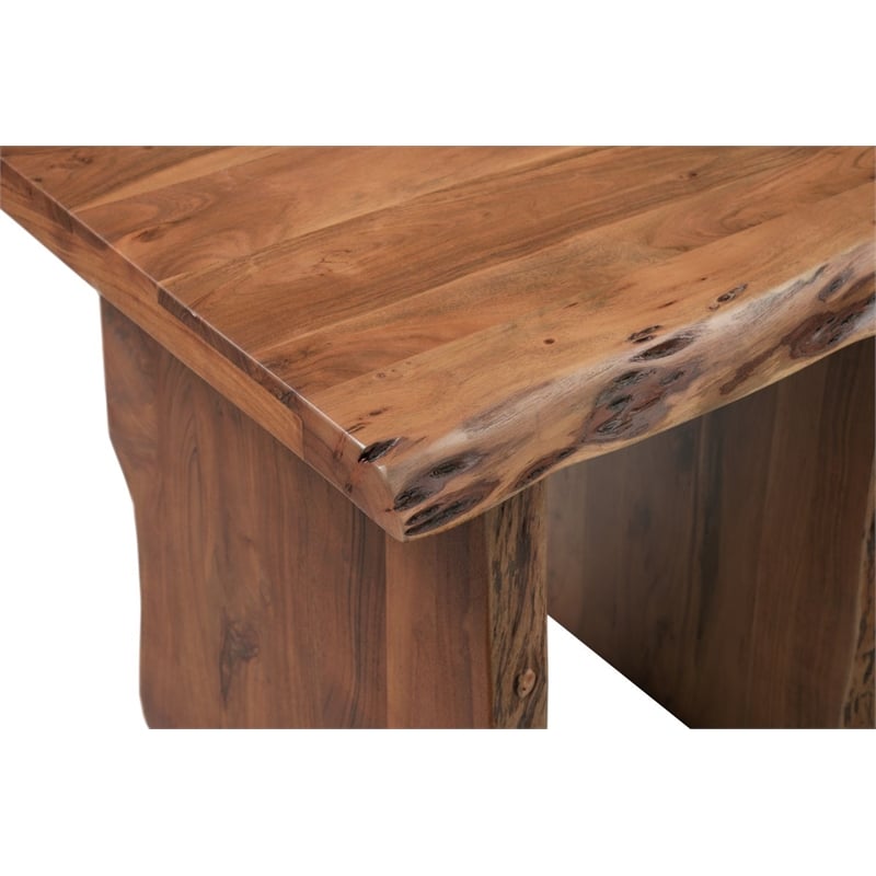 Werrick Modern Live Edge Solid Wood End Table in Brown 24 Inches Long