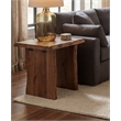 Werrick Modern Live Edge Solid Wood End Table in Brown 24 Inches Long