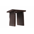 Werrick Modern Live Edge Solid Wood End Table in Dark Brown 24 Inches Long