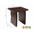 Werrick Modern Live Edge Solid Wood End Table in Dark Brown 24 Inches Long