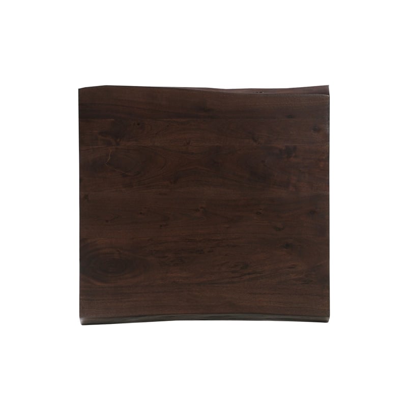 Werrick Modern Live Edge Solid Wood End Table in Dark Brown 24 Inches Long