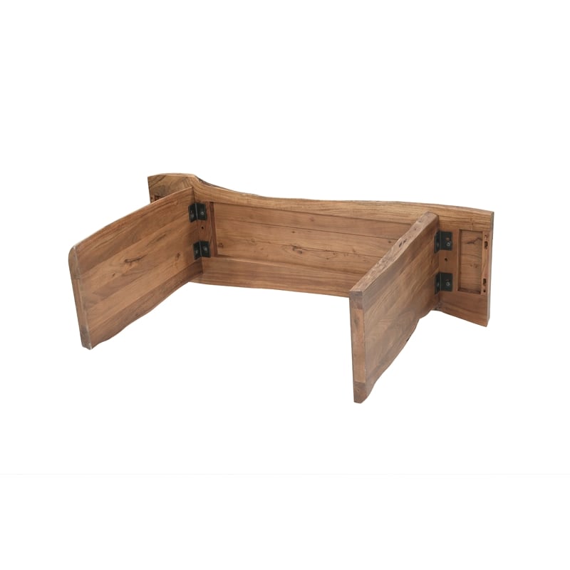 Werrick Modern Live Edge Solid Wood Console Table in Brown 57 Inches Long