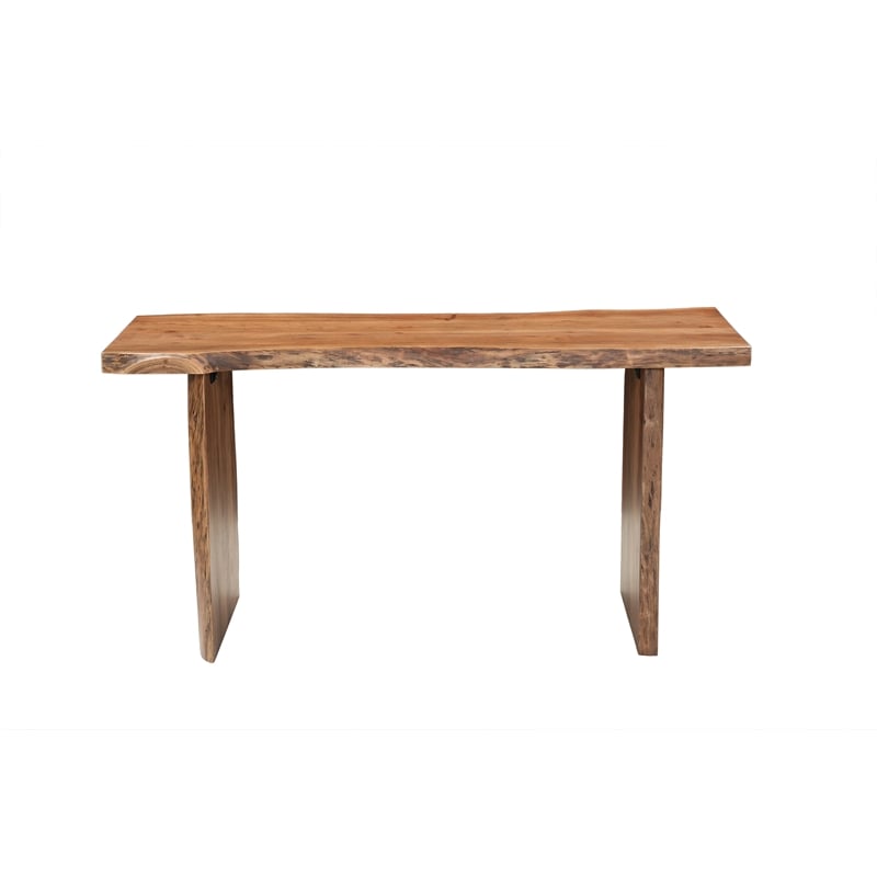 Werrick Modern Live Edge Solid Wood Console Table in Brown 57 Inches Long