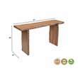 Werrick Modern Live Edge Solid Wood Console Table in Brown 57 Inches Long
