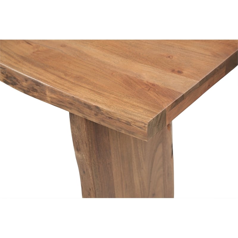 Werrick Modern Live Edge Solid Wood Console Table in Brown 57 Inches Long