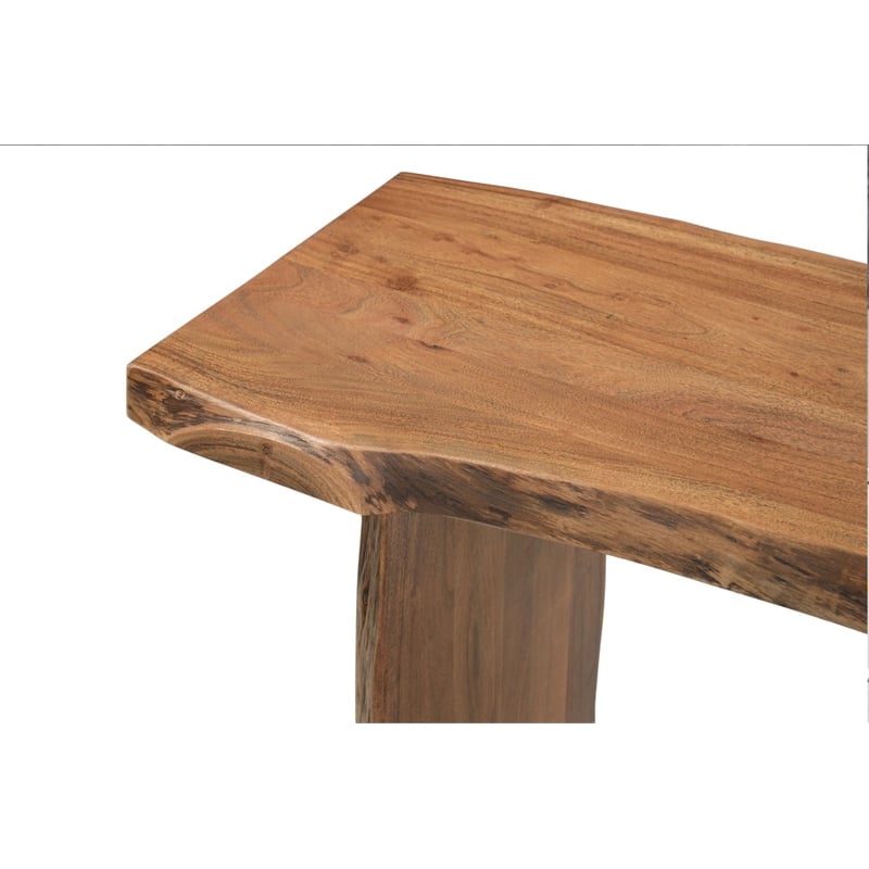 Werrick Modern Live Edge Solid Wood Console Table in Brown 57 Inches Long