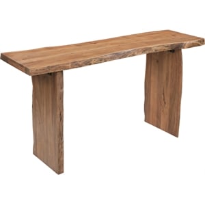Werrick Modern Live Edge Solid Wood Console Table in Brown 57 Inches Long