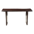 Werrick Modern Live Edge Solid Wood Console Table in Dark Brown 57 Inches Long