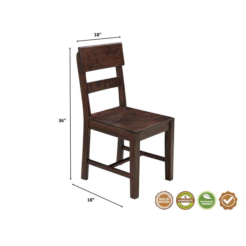Werrick Solid Wood Dining Chairs in Dark Brown 36 Inches Tall (Set of 2)