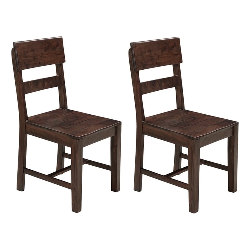 Werrick Solid Wood Dining Chairs in Dark Brown 36 Inches Tall (Set of 2)