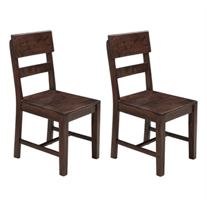 Werrick Solid Wood Dining Chairs in Dark Brown 36 Inches Tall (Set of 2)