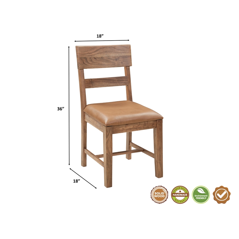 Werrick Upholstered Solid Wood Dining Chairs in Brown 36 Inches Tall (Set of 2)