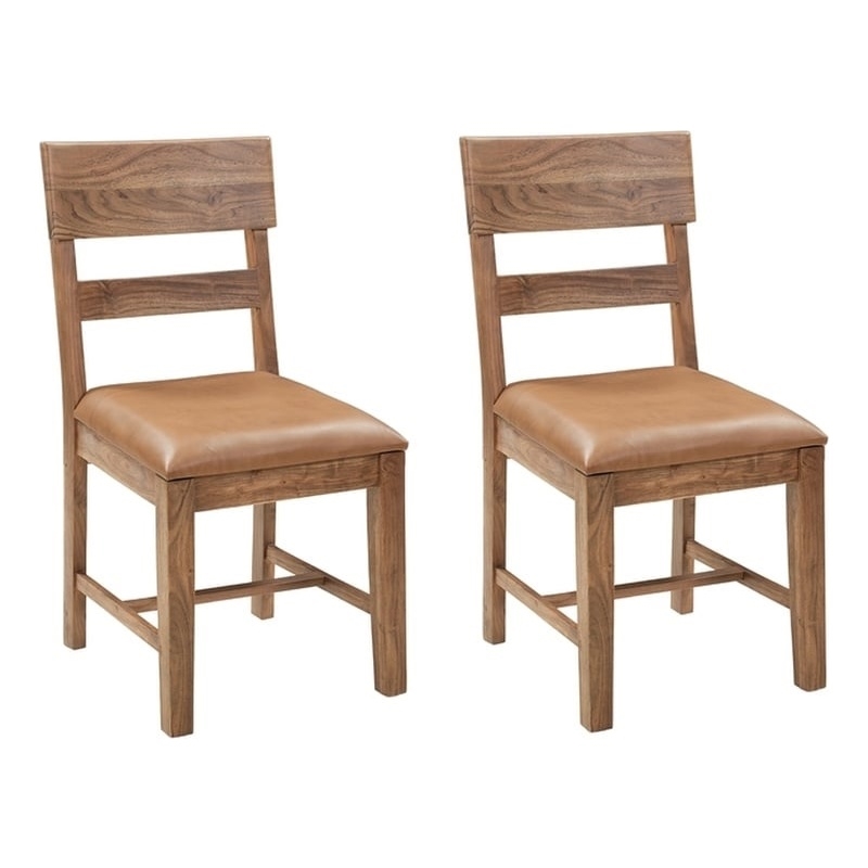 Werrick Upholstered Solid Wood Dining Chairs in Brown 36 Inches Tall (Set of 2)