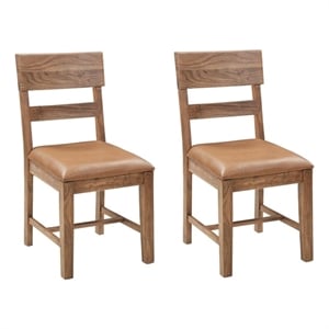 Werrick Upholstered Solid Wood Dining Chairs in Brown 36 Inches Tall (Set of 2)