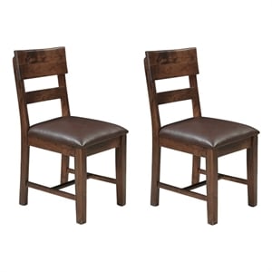 Werrick Upholstered Solid Wood Dining Chairs in Dark Brown 36&quot Tall (Set of 2)