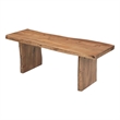 Werrick Live Edge Solid Wood Dining Bench in Brown 48 Inches Long