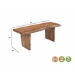 Werrick Live Edge Solid Wood Dining Bench in Brown 48 Inches Long