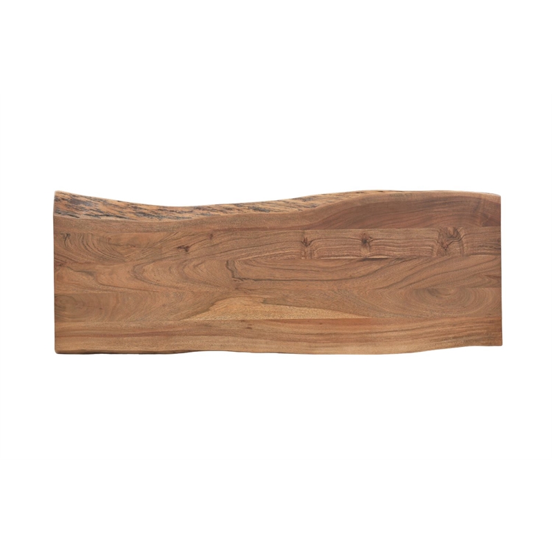 Werrick Live Edge Solid Wood Dining Bench in Brown 48 Inches Long