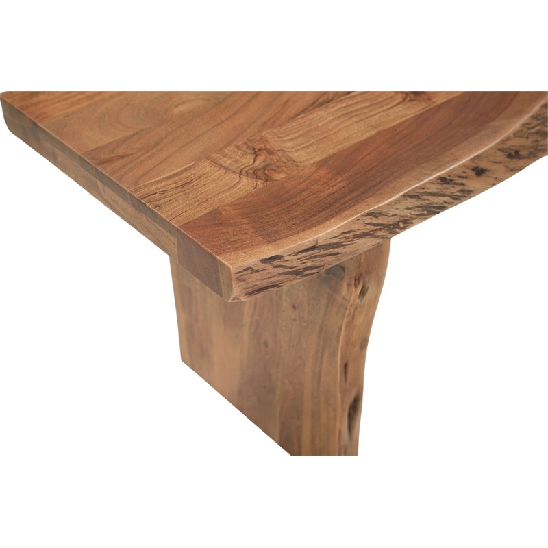 Werrick Live Edge Solid Wood Dining Bench in Brown 48 Inches Long