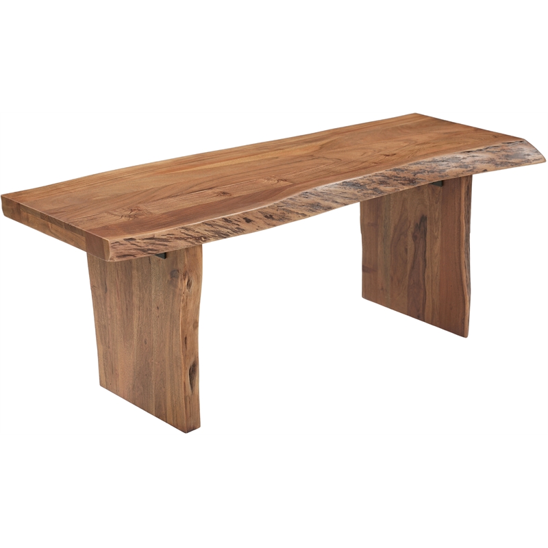 Werrick Live Edge Solid Wood Dining Bench in Brown 48 Inches Long