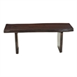 Werrick Live Edge Solid Wood Dining Bench in Dark Brown 48 Inches Long