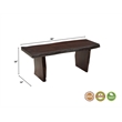 Werrick Live Edge Solid Wood Dining Bench in Dark Brown 48 Inches Long