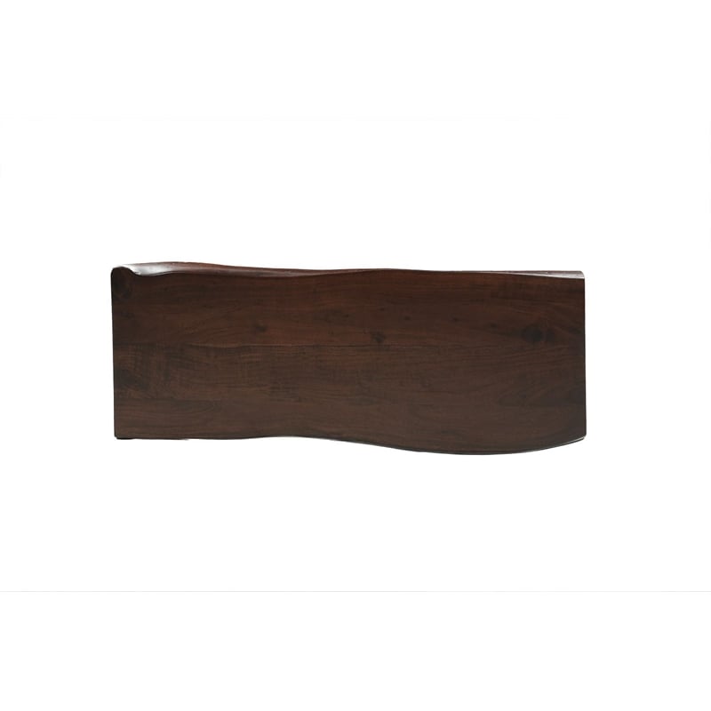 Werrick Live Edge Solid Wood Dining Bench in Dark Brown 48 Inches Long