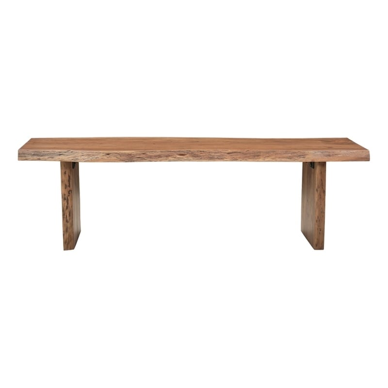 Werrick Live Edge Solid Wood Dining Bench in Brown 60 Inches Long