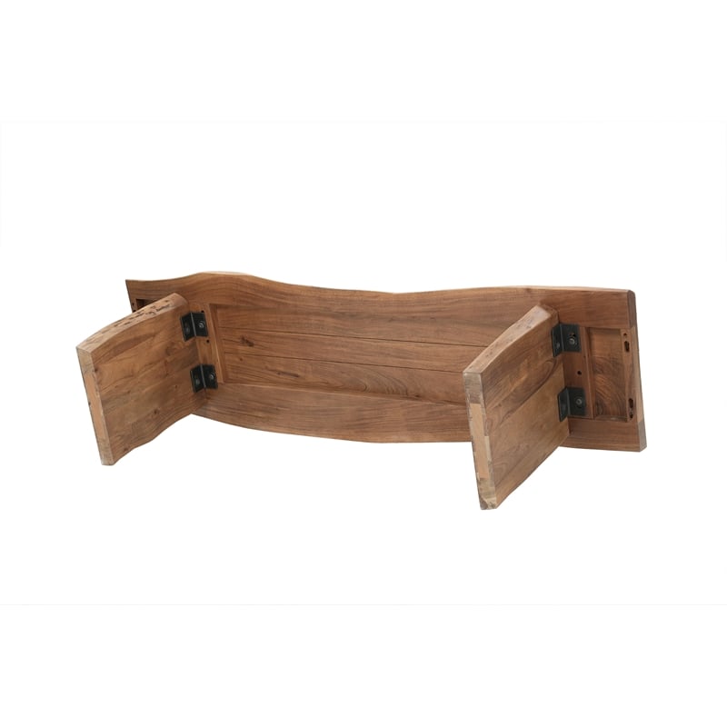 Werrick Live Edge Solid Wood Dining Bench in Brown 60 Inches Long