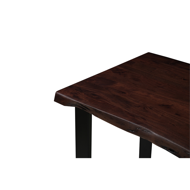Werrick Rectangular Solid Wood Writing Desk in Dark Brown 54 Inches Long