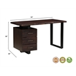Werrick Rectangular Solid Wood Writing Desk in Dark Brown 54 Inches Long