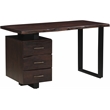 Werrick Rectangular Solid Wood Writing Desk in Dark Brown 54 Inches Long