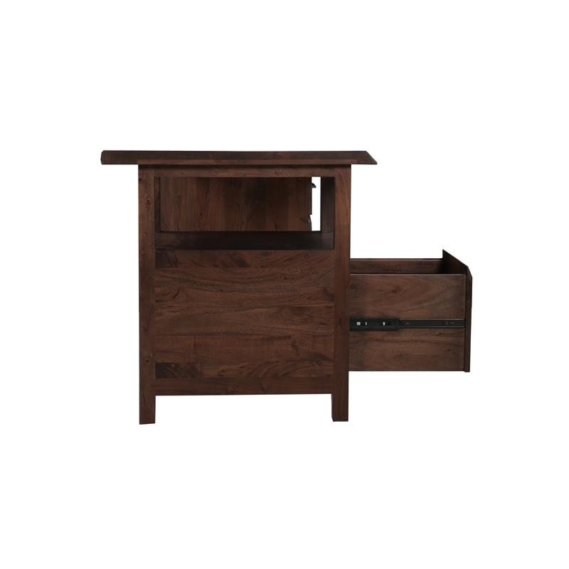 Werrick Solid Wood Writing Desk in Brown 69 Inches Long with Filing Drawer