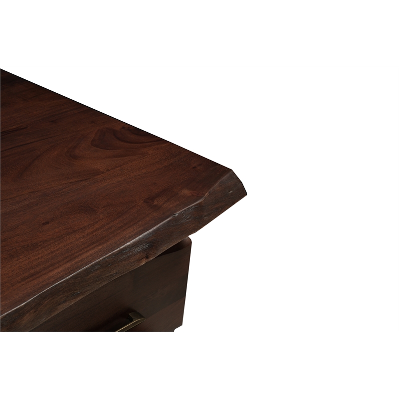 Werrick Solid Wood Writing Desk in Brown 69 Inches Long with Filing Drawer