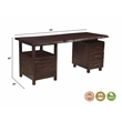 Werrick Solid Wood Writing Desk in Brown 69 Inches Long with Filing Drawer