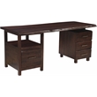 Werrick Solid Wood Writing Desk in Brown 69 Inches Long with Filing Drawer
