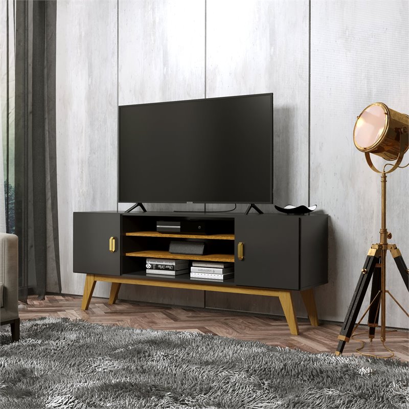 Boahaus Atlanta 3-Shelf Modern Wood TV Stand for TVs up to 58