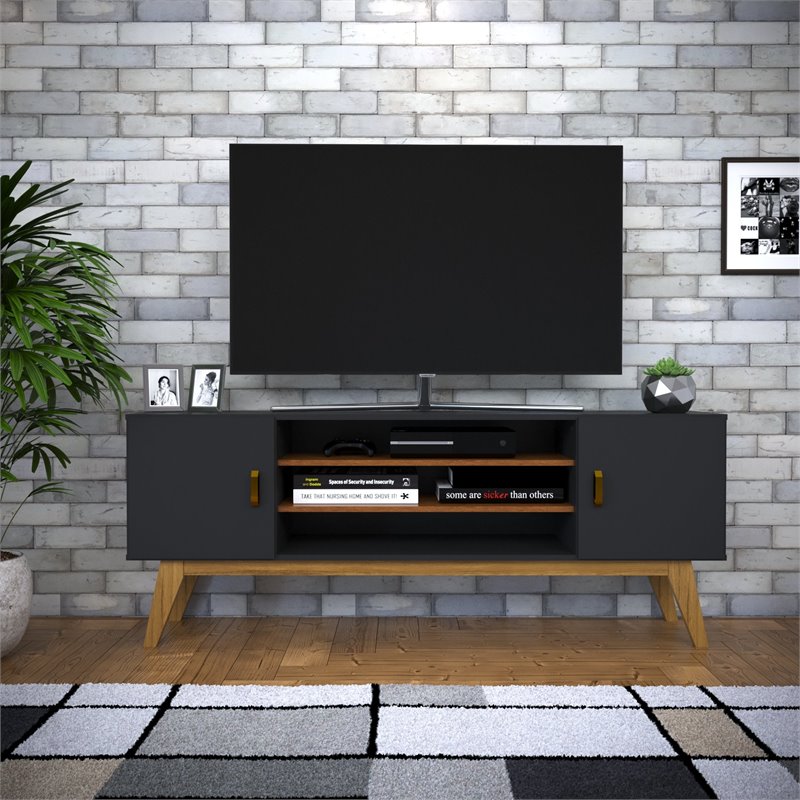 Boahaus Atlanta 3-Shelf Modern Wood TV Stand for TVs up to 58
