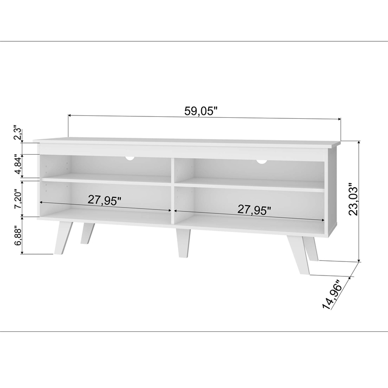 Boahaus Austin 4-Shelf Modern Wood TV Stand for TVs up to 55