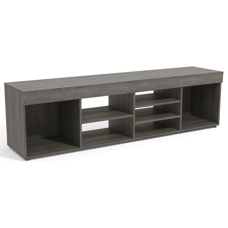 Boahaus Dakota 7Shelf Modern Wood TV Stand for TVs up to 65" in Gray